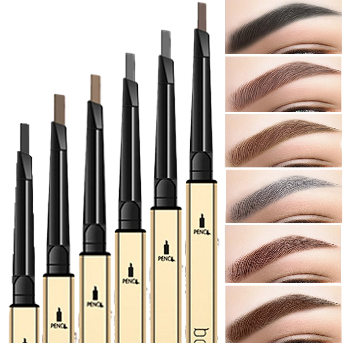 Dual-Ended Waterproof Eyebrow Pencil – Precise, Long-Lasting & Smudge-Proof Brow Makeup