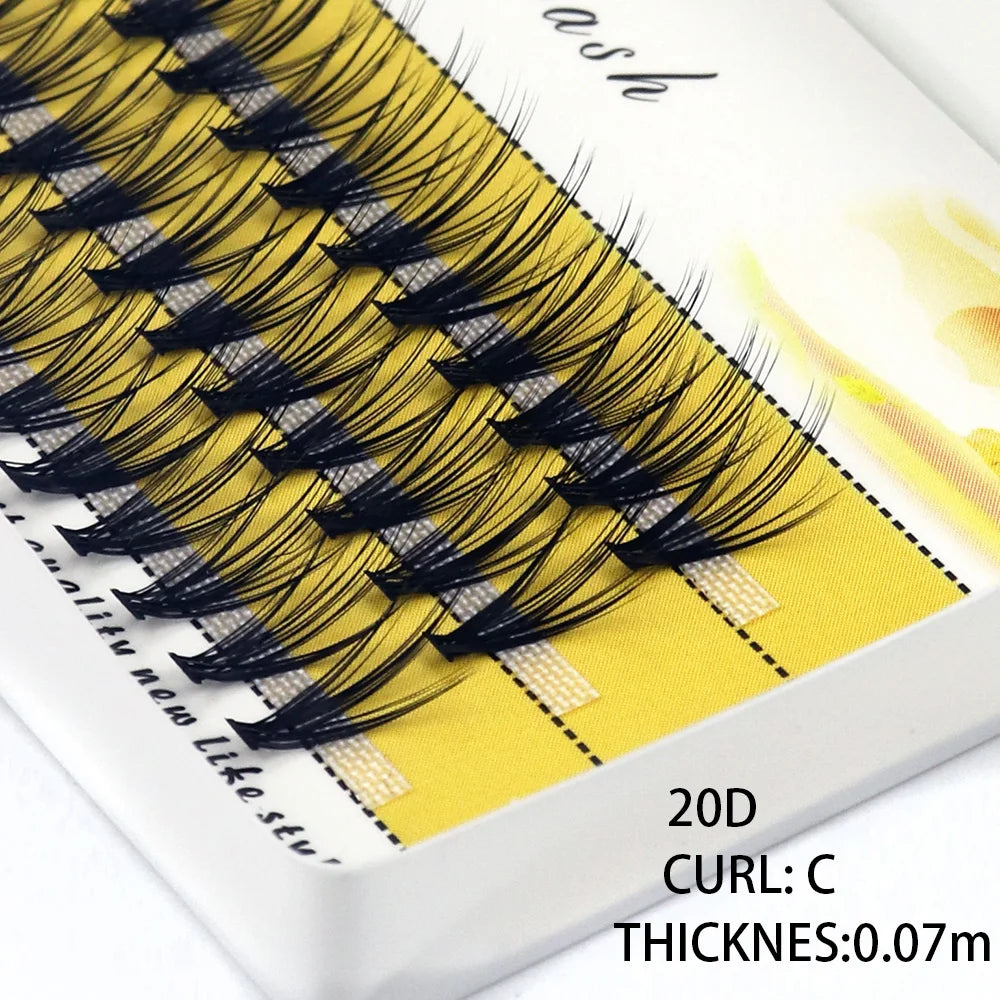 20/30D Mink Eyelashes Natural Eyelash Bunches 1 Box/60 Bundle 3D Russian Individual Eyelash Cluster Makeup Tool Lashes Wholesale