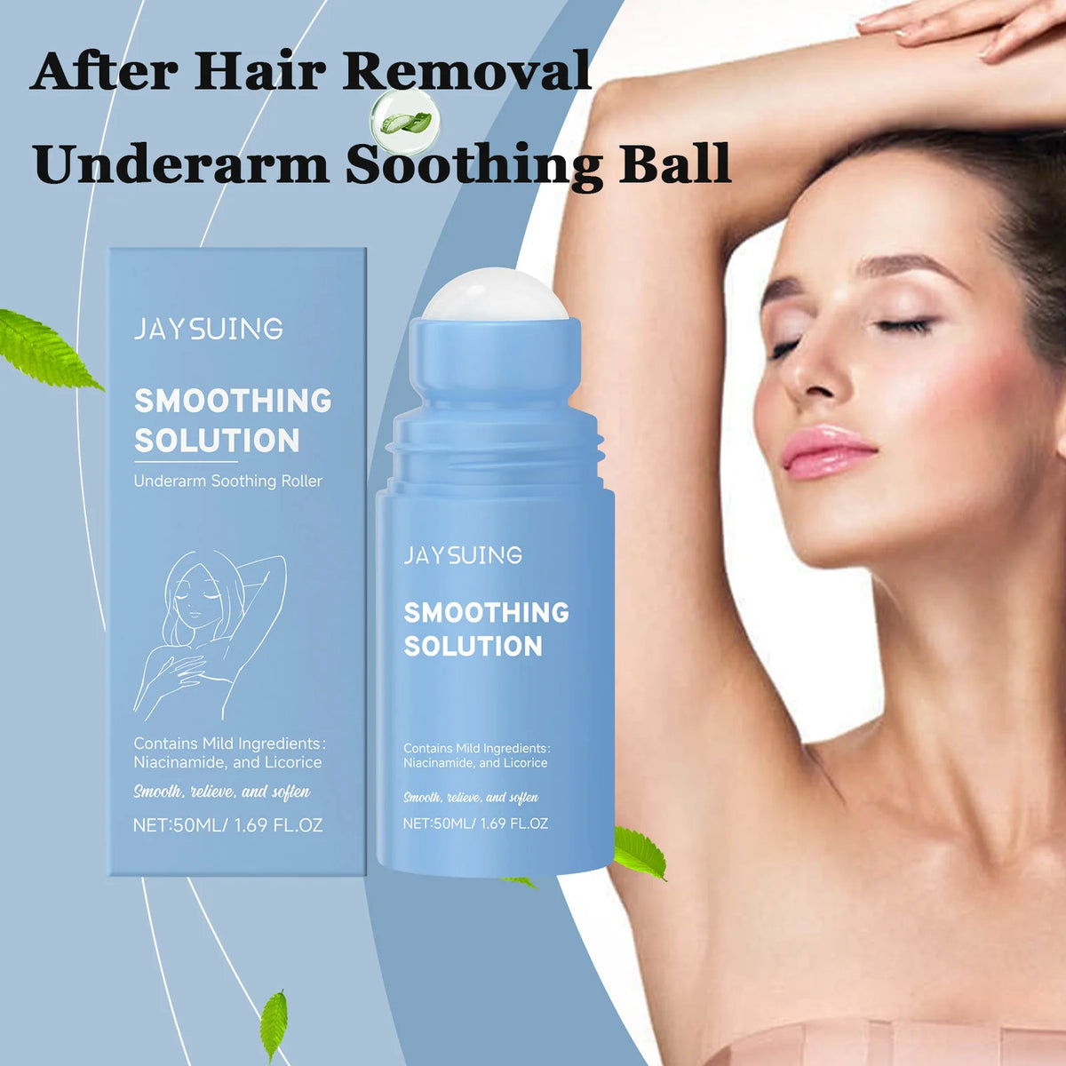 Underarm After Shave Soothing Roller Moisturizing Relieve Armpit Skin Pain Discomfort Reduce Redness Improve Dullness Quick-Dry