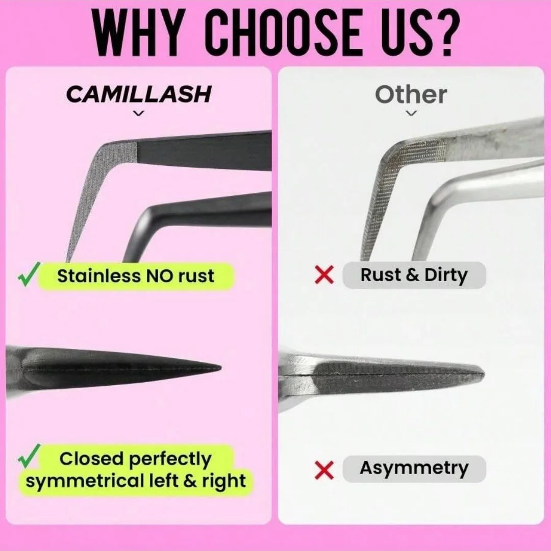 3pcs set Professional Eyelash Tweezers Titanium Curved Head False Eyelash Clamp Tool for Beauty Health Fiber Tip Eyelash Curler