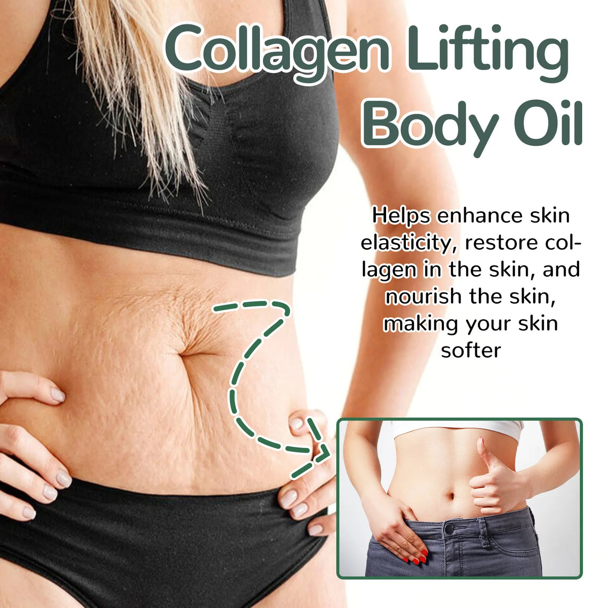 Oceaura Collagen Lifting Body Oil Firming Hydrating Anti Aging Brighten Smooth Dry Skin Reduce Fine Lines Full Body Massage Oil