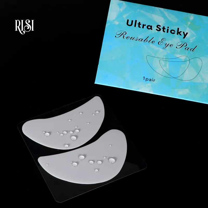 RISI Large Size Strong Sticky Silicone Eye Patches Reusable Eye Patches Eyelash Extensions Under Eye Patches