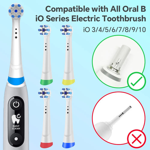 4/8/12 Pack Compatible with Oral B iO 2/3/4/5/6/7/8/9/10 Electric Toothbrush Replacement Brush Heads, Toothbrushes Head Refills