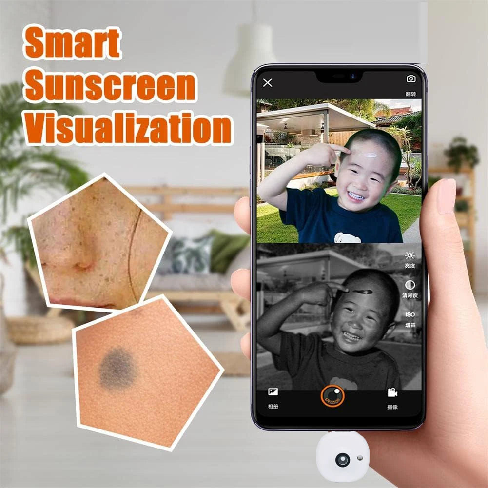 Mini UV Camera for iPhone Android Phone Visible Facial Sunscreen Protection Portable UV Camera for Sunscreen Test