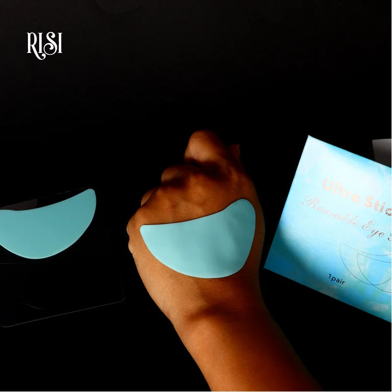 RISI Large Size Strong Sticky Silicone Eye Patches Reusable Eye Patches Eyelash Extensions Under Eye Patches
