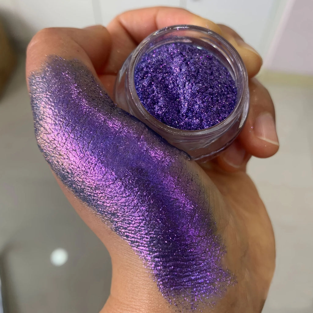 Vibrant  Mini Aurora Chameleon Glitter Powder, Multi-Color Gradient Berry/Purple/Blue/Green Tones Stunning Body Makeup