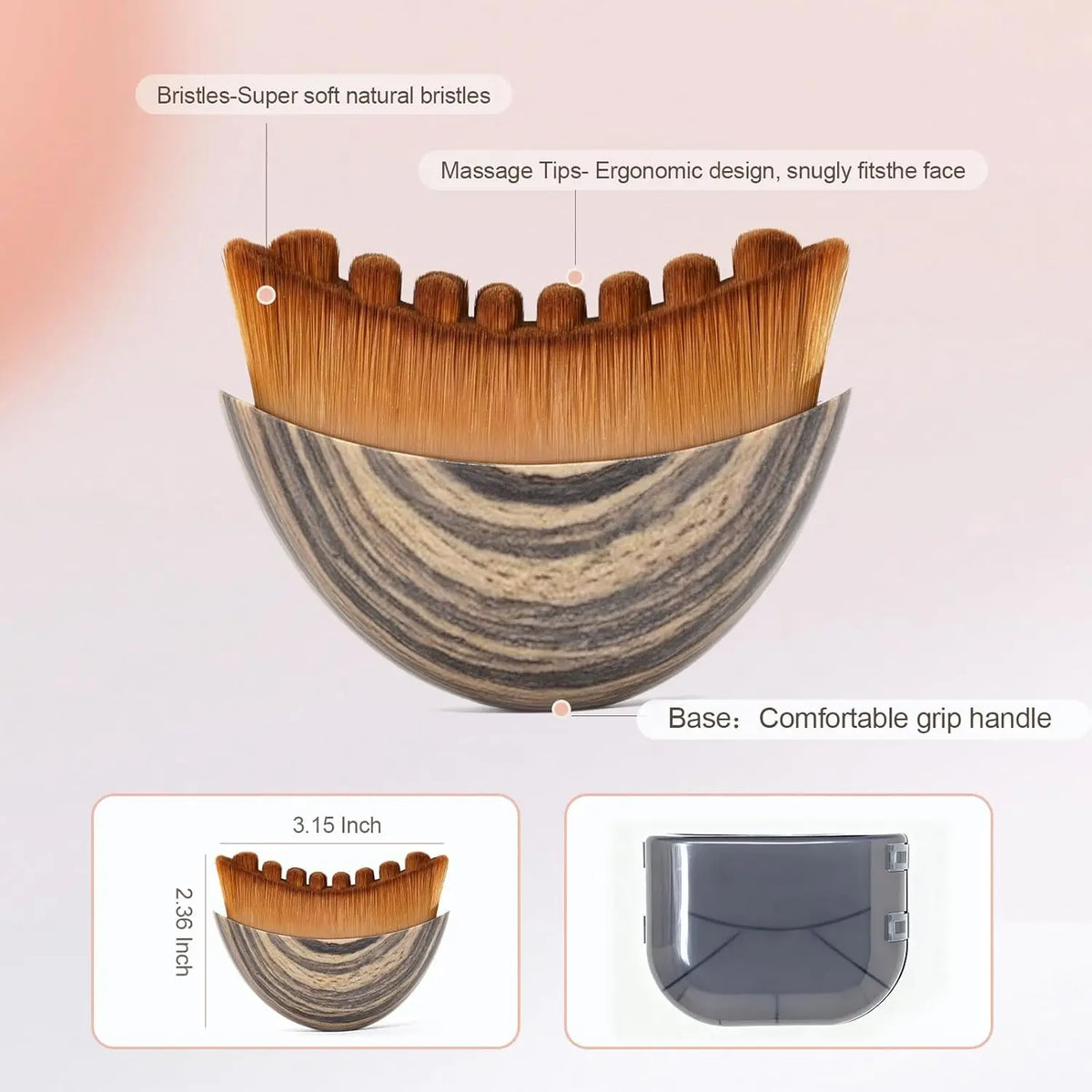 Contour Facial Brush Manual Lymphatic Drainage Massager Durable Soft Bristles  Ergonomic Facial Cleansing Brush for Shaping