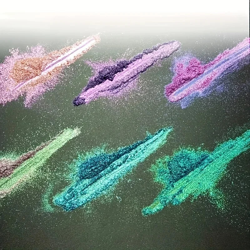 Vibrant  Mini Aurora Chameleon Glitter Powder, Multi-Color Gradient Berry/Purple/Blue/Green Tones Stunning Body Makeup