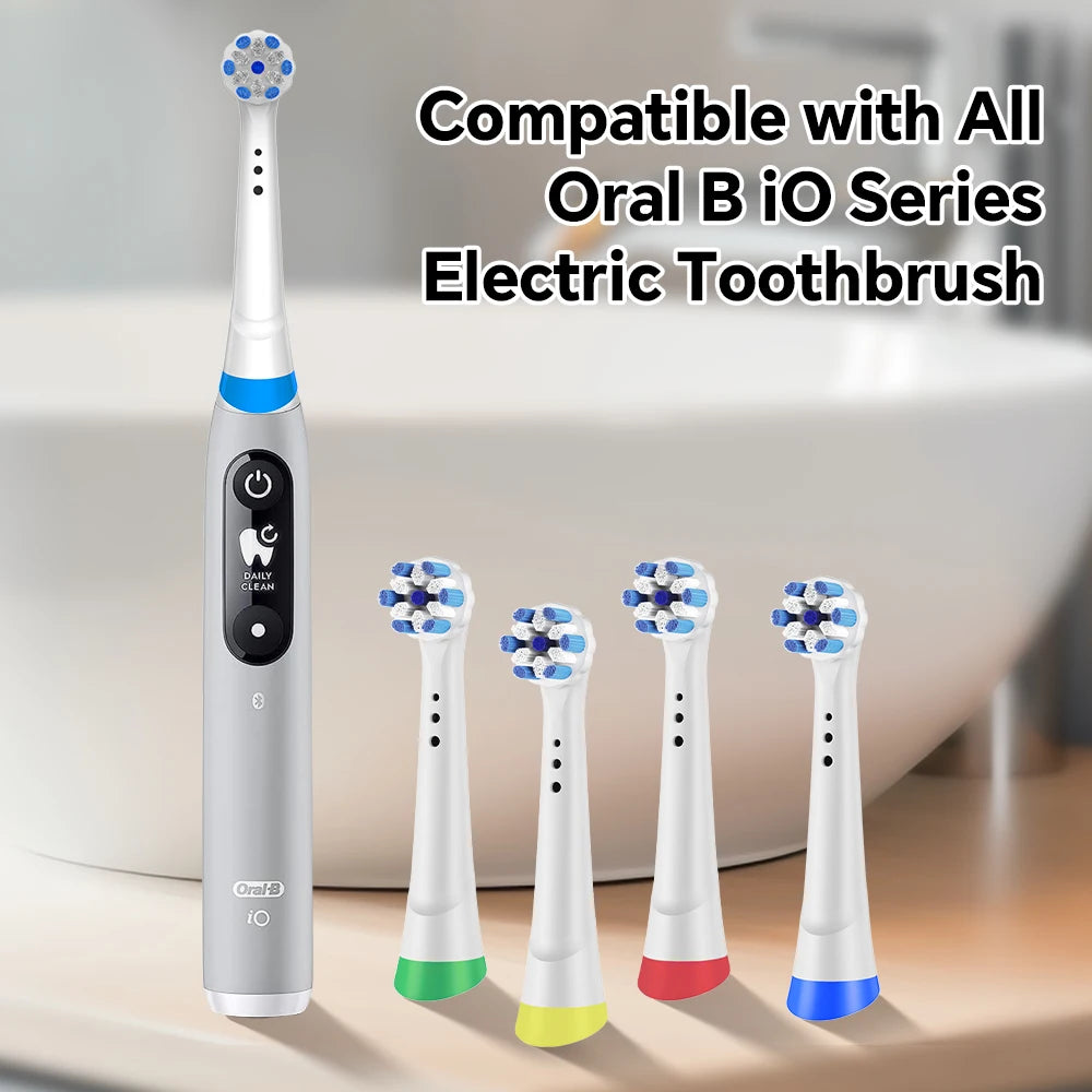 4/8/12 Pack Compatible with Oral B iO 2/3/4/5/6/7/8/9/10 Electric Toothbrush Replacement Brush Heads, Toothbrushes Head Refills