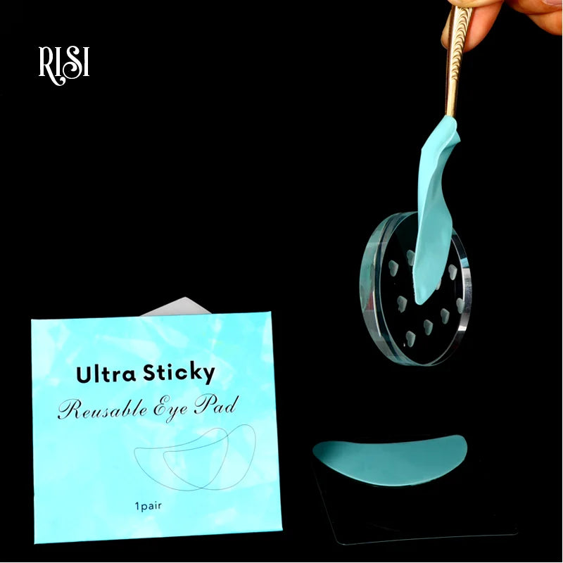 RISI Large Size Strong Sticky Silicone Eye Patches Reusable Eye Patches Eyelash Extensions Under Eye Patches