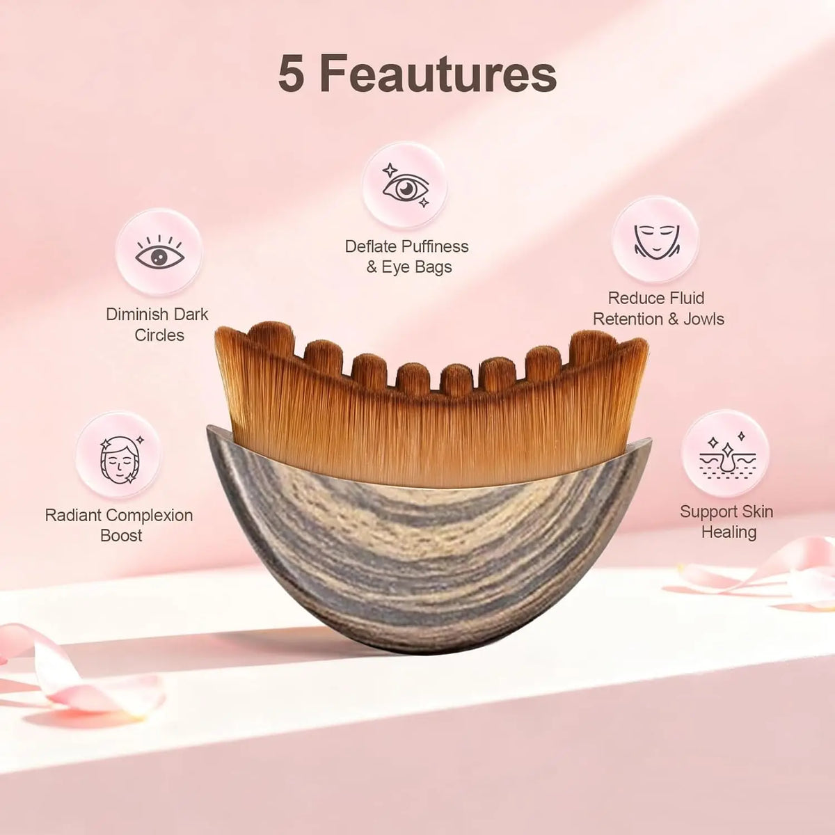 Contour Facial Brush Manual Lymphatic Drainage Massager Durable Soft Bristles  Ergonomic Facial Cleansing Brush for Shaping