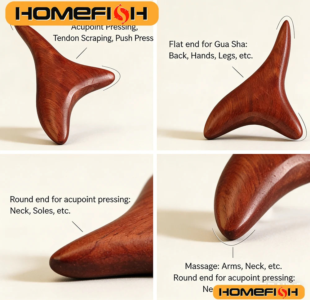 Trigger Point Gua Sha Tool,Professional Lymphatic Drainage Device,Wooden Massage Equipment,Suitable for Back,Legs,Hands and Face