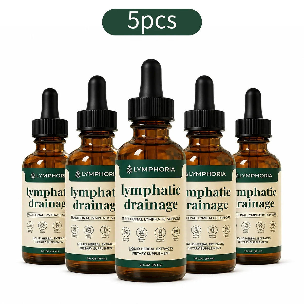 60ml Lymphatic Drainage Drops Natural Herbal Extract Liquid Swelling Discomfort Relief Circulatory Support Daily Body Care
