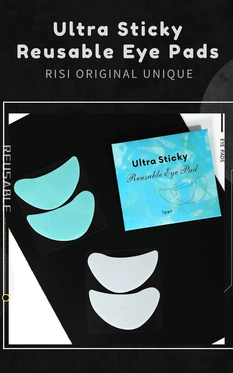 RISI Large Size Strong Sticky Silicone Eye Patches Reusable Eye Patches Eyelash Extensions Under Eye Patches