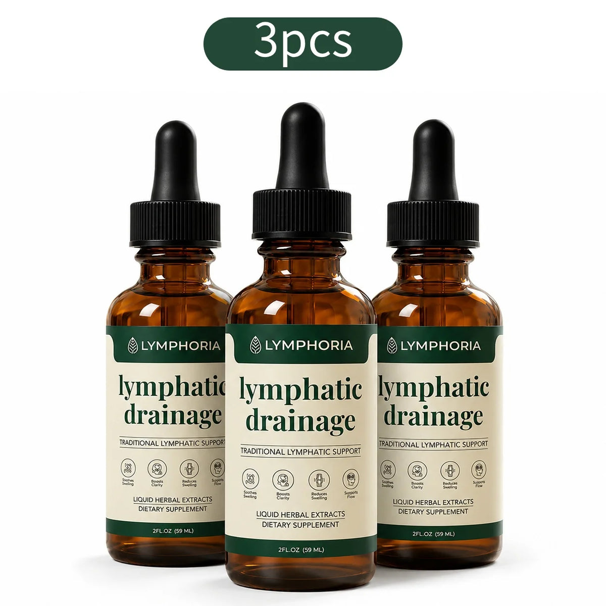 60ml Lymphatic Drainage Drops Natural Herbal Extract Liquid Swelling Discomfort Relief Circulatory Support Daily Body Care