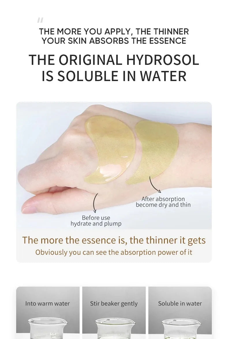 60/120 Pieces Eye Mask Avocado Gold Moisturize Firming Improve Eye Bags Eye Patches Anti Wrinkle Eye Patches for Dark Circles