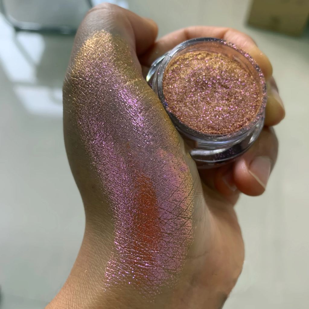 Vibrant  Mini Aurora Chameleon Glitter Powder, Multi-Color Gradient Berry/Purple/Blue/Green Tones Stunning Body Makeup