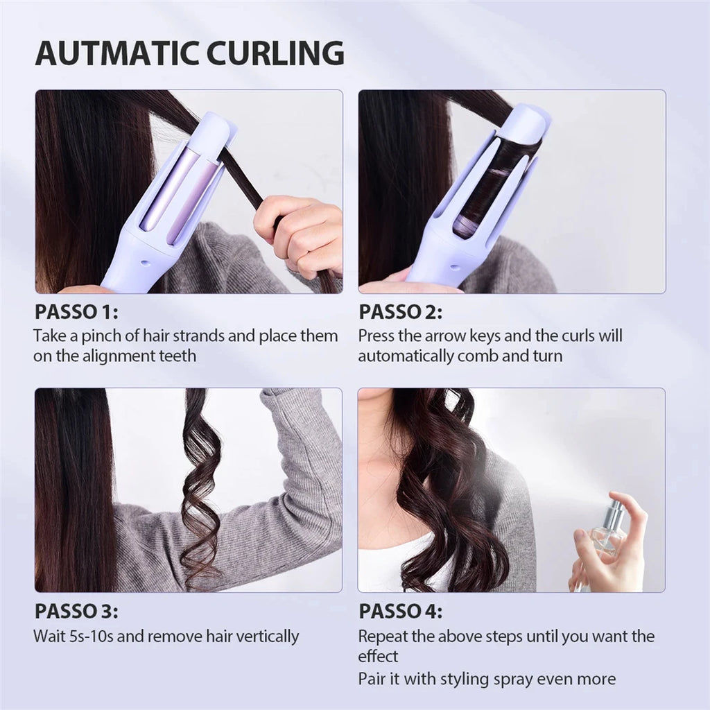 Tinsol 2 in 1 Auto Hair Curling Iron Ceramic Rotating Air Curler Air Spin Wand Styler Curl Machine Magic Hair Curler Automatic