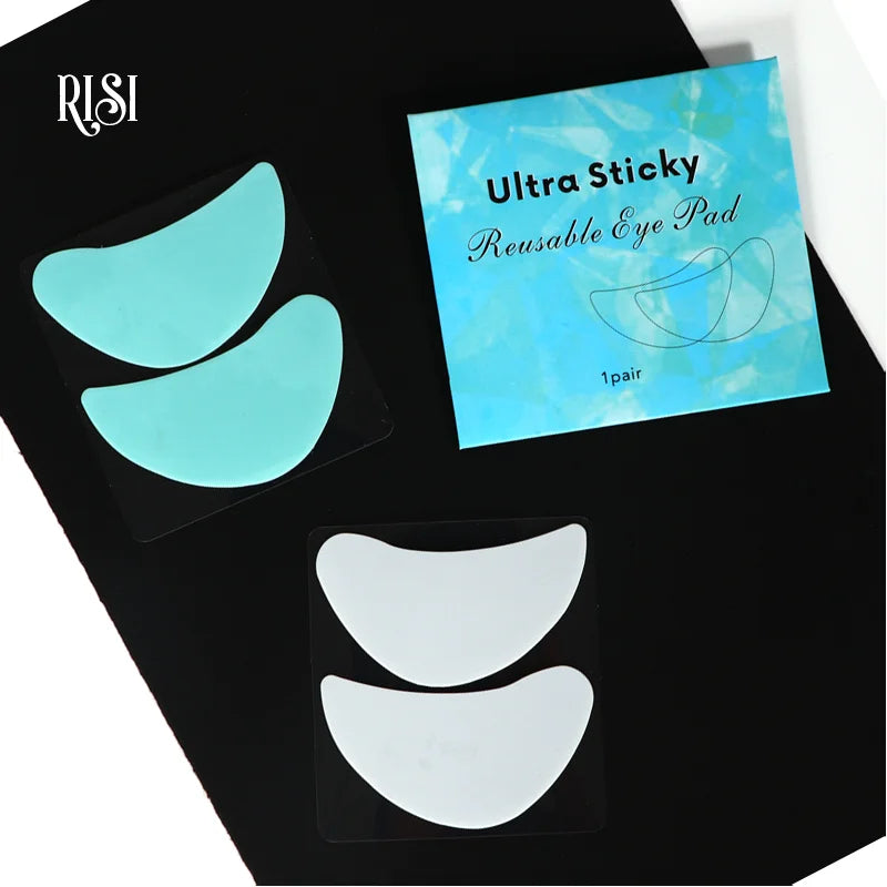 RISI Large Size Strong Sticky Silicone Eye Patches Reusable Eye Patches Eyelash Extensions Under Eye Patches