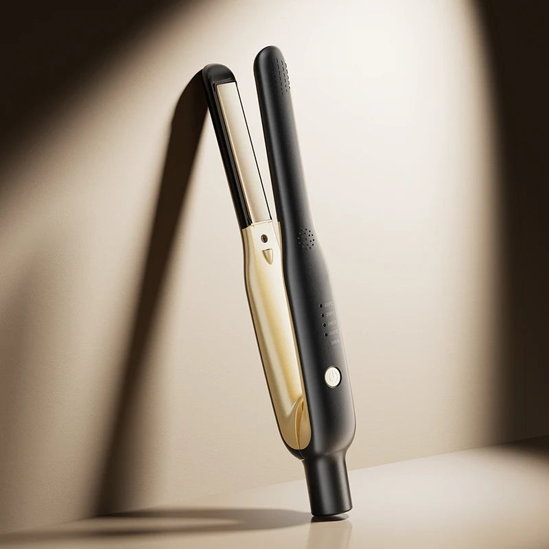 2-in-1 Mini Hair Straightener & Curler - Ceramic Fast Heating 140-220°C - Portable Flat Iron for Short Hair Travel Styling
