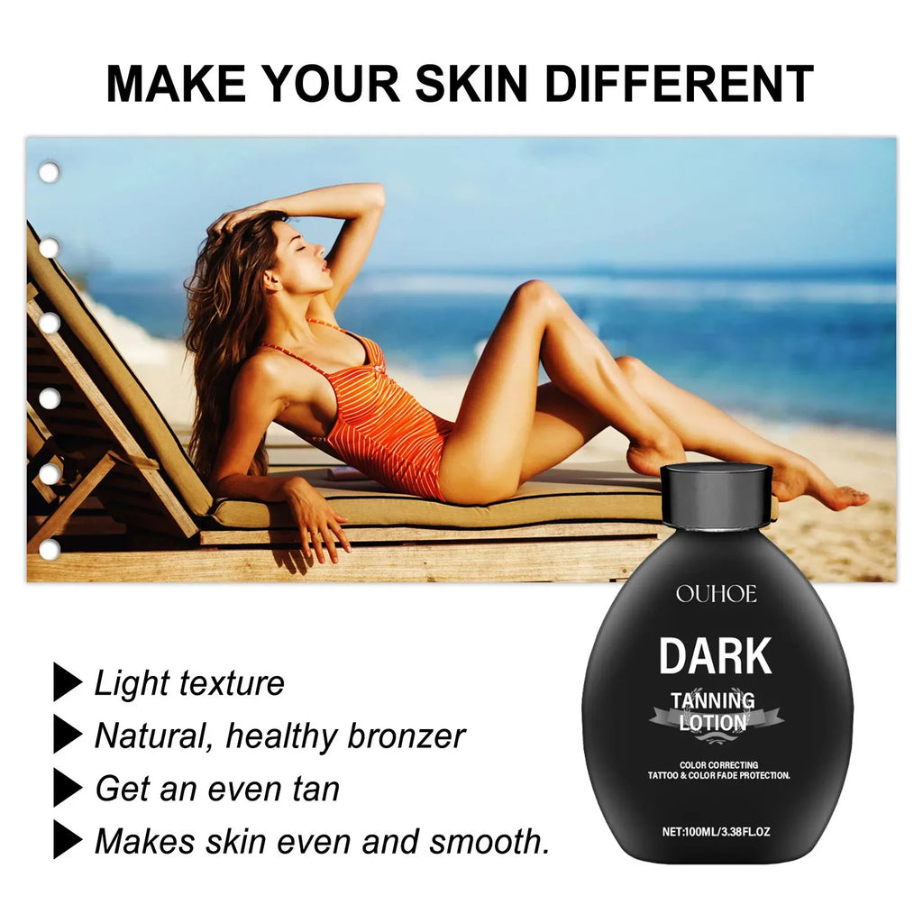 Self Tanning Lotion Long Lasting Bronzer Dark Wheat Sunless Tanner For Face Body Solarium Moisturizing Nourish Fake Tan Cream