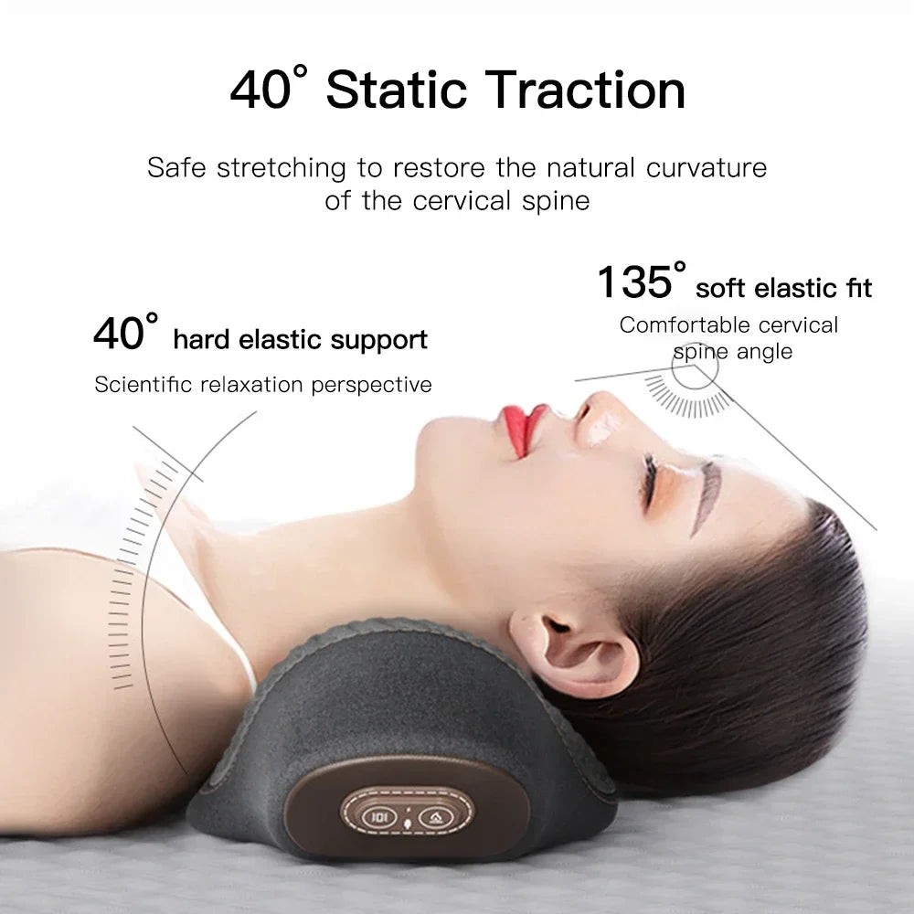 Electric Neck Massager Pillow Cervical Stretcher Heating Vibration Massage Back Traction Orthopedic Sleeping Pillows Support